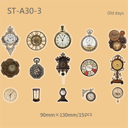 15 PCS Vintage Memory PET stickers