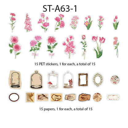 Big Bottle & Flower Stickers Pack 30 PCS