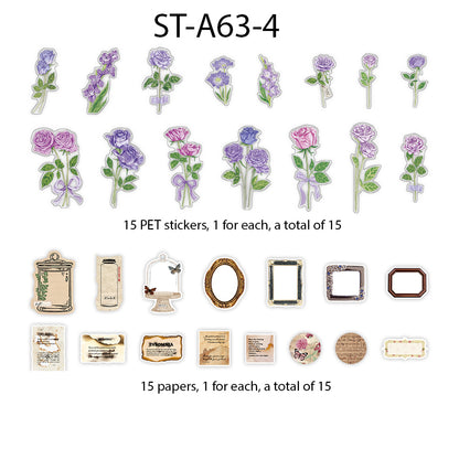 Big Bottle & Flower Stickers Pack 30 PCS