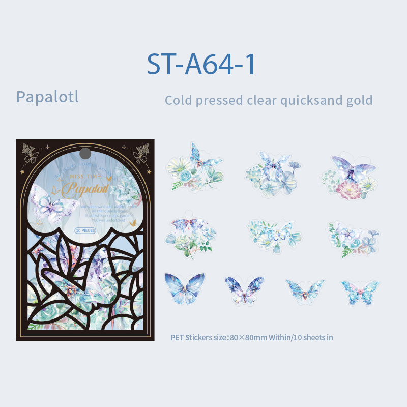 Big Shimmering Butterfly Stickers 10 PCS