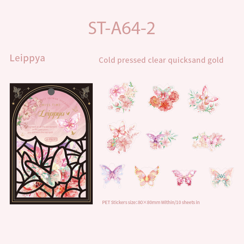 Big Shimmering Butterfly Stickers 10 PCS