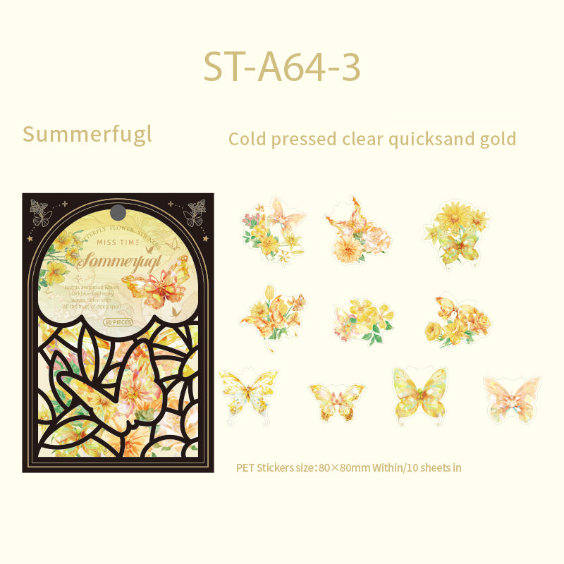 Big Shimmering Butterfly Stickers 10 PCS