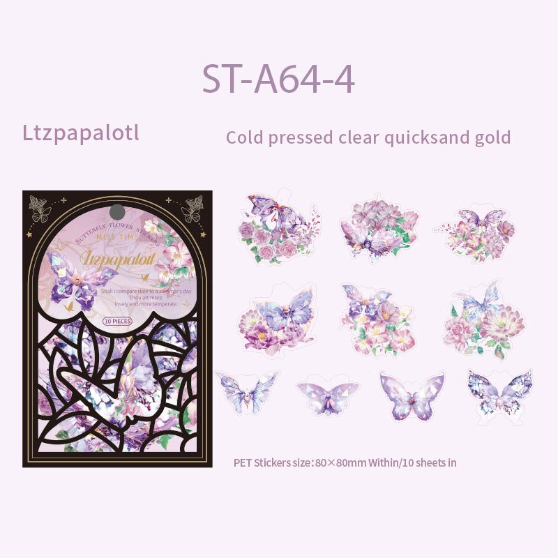 Big Shimmering Butterfly Stickers 10 PCS