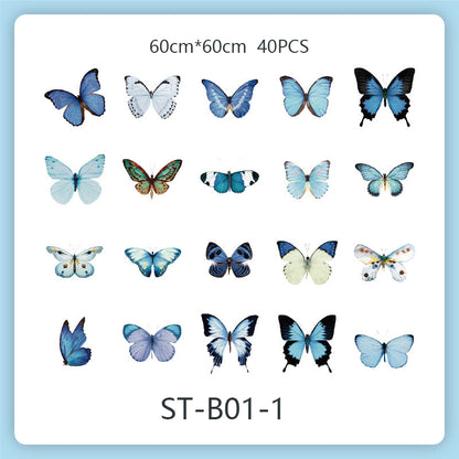 Big Museum of Nature PVC butterflies stickers 40PCS