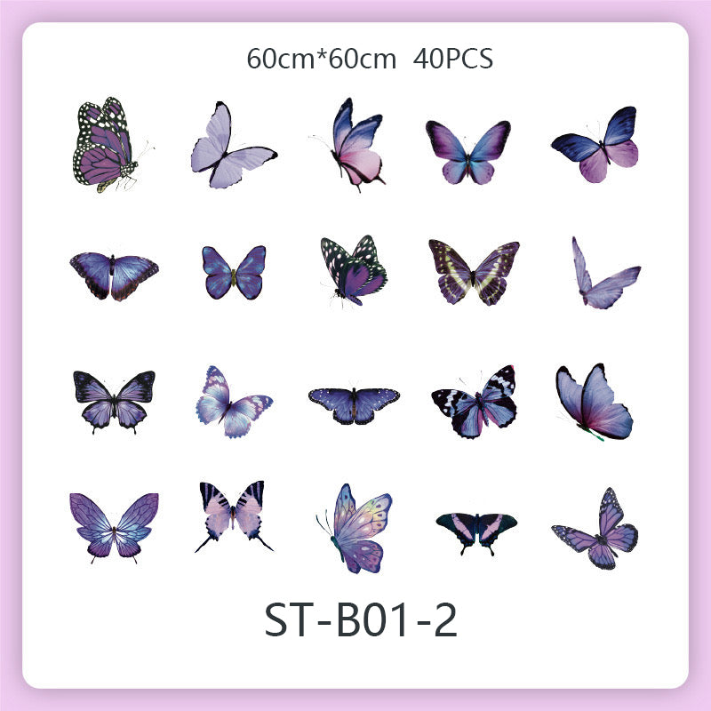 Big Museum of Nature PVC butterflies stickers 40PCS