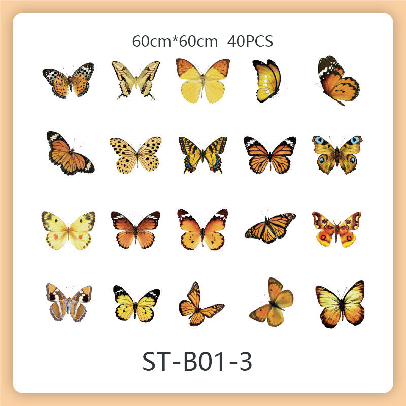 Big Museum of Nature PVC butterflies stickers 40PCS