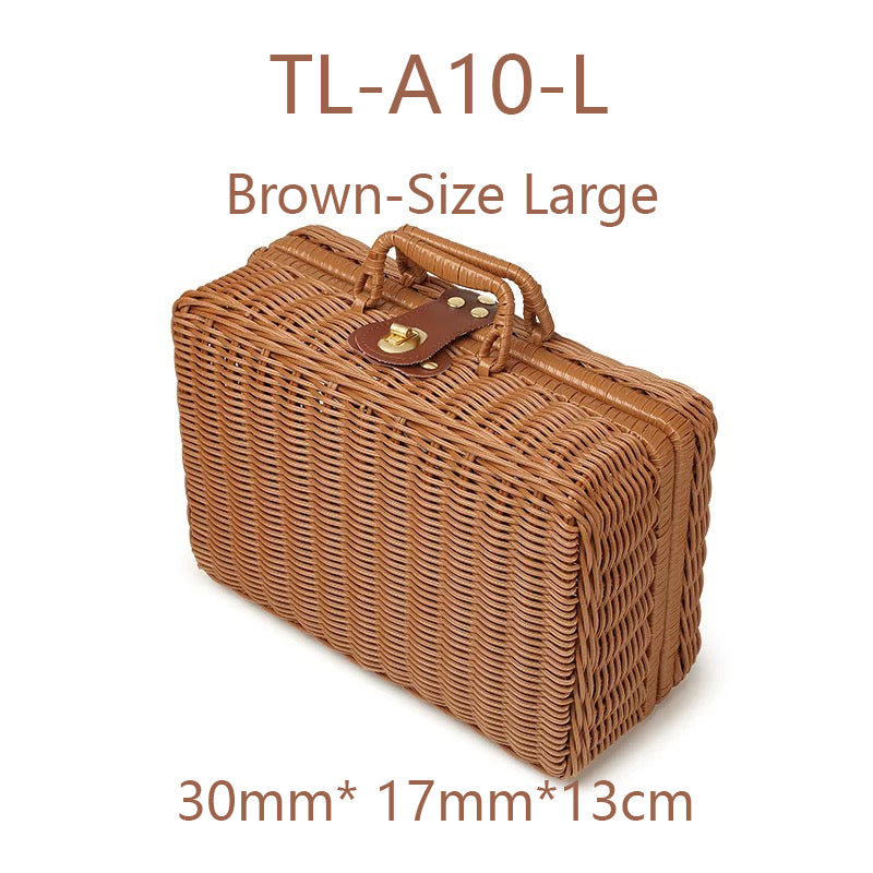 Wicker Suitcase Multifunctional Retro Plastic Storage Box