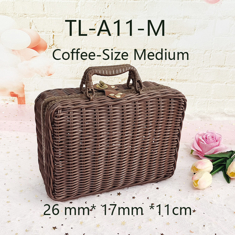 Wicker Suitcase Multifunctional Retro Plastic Storage Box