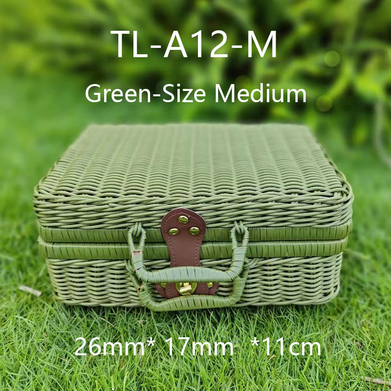 Wicker Suitcase Multifunctional Retro Plastic Storage Box