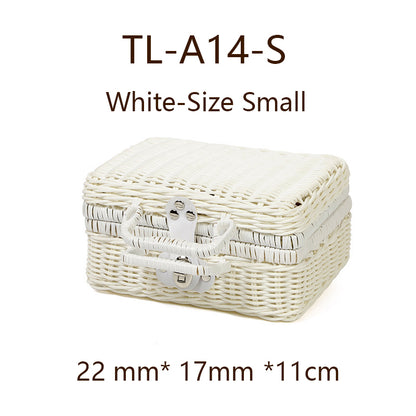 Wicker Suitcase Multifunctional Retro Plastic Storage Box