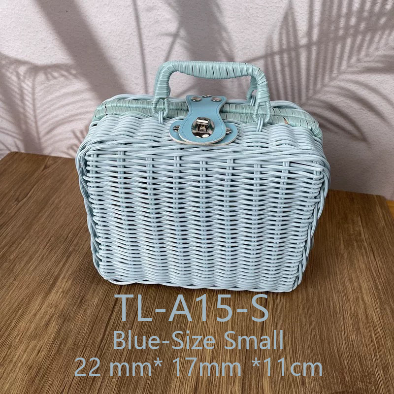 Wicker Suitcase Multifunctional Retro Plastic Storage Box