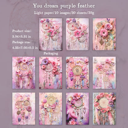 Retro Feather Letter Note Paper 3*10 pcs