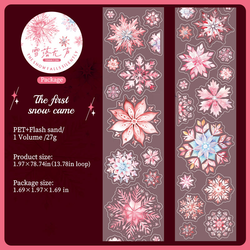 Shimmer Matte Snowflake Pre-Cut PET Tape